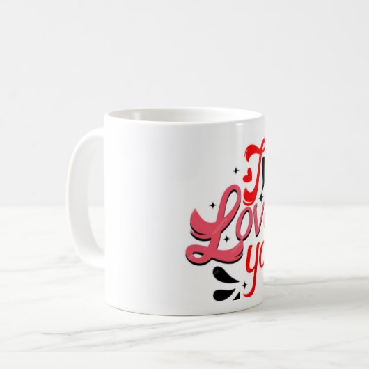 Ik hou van je koffie mok (Voorkant links)