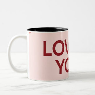"IK HOU VAN JE" koffiemok Tweekleurige Koffiemok