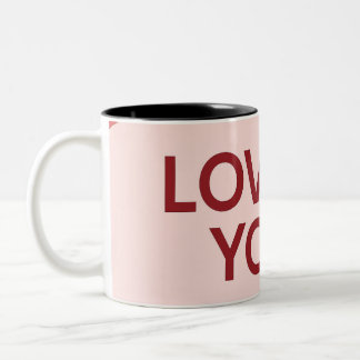 "IK HOU VAN JE" koffiemok Tweekleurige Koffiemok