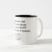 Ik hou van je konijnenmok tweekleurige koffiemok (Voorkant rechts)