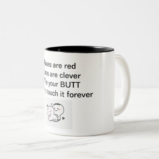 Ik hou van je konijnenmok tweekleurige koffiemok (Voorkant rechts)