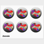 Ik hou van je | Kunst voor Tattoo Ronde Sticker (Vel)