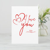 Ik hou van je kunstwerk | Dag van de Romantische V Kaart (Staand voorkant)