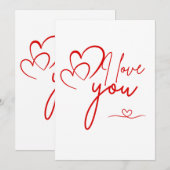 Ik hou van je kunstwerk | Dag van de Romantische V Kaart (Voorkant / Achterkant)