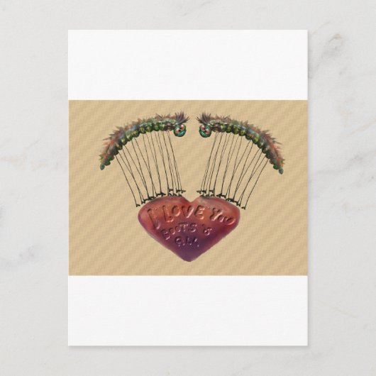 Ik hou van je laarzen en alles briefkaart (Voorkant)