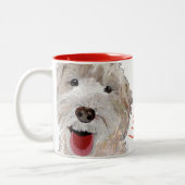 Ik hou van je! Labradoodle Tweekleurige Koffiemok (Links)