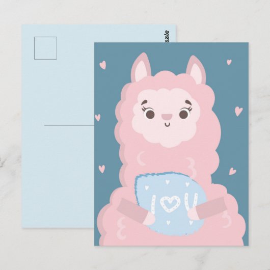 Ik hou van je lama briefkaart (Voorkant / Achterkant)