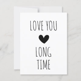 Ik hou van je lange tijd typografie hart briefkaart