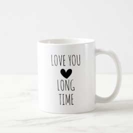 Ik hou van je lange tijd typografie hart koffiemok