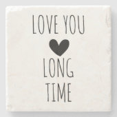 Ik hou van je lange tijd typografie hart stenen onderzetter (Voorkant)