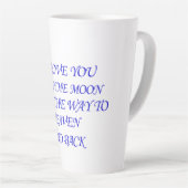 Ik hou van je langs de maan tot aan de hemel latte mok (Rechterhoek)