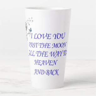 Ik hou van je langs de maan tot aan de hemel latte mok