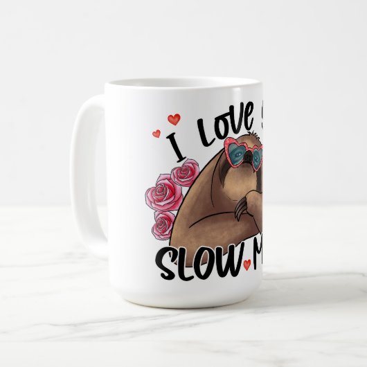 Ik hou van je langzame Mok van de Valentijnsdag (Voorkant links)