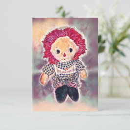 Ik hou van je lappenpop bedankkaart