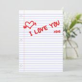 Ik hou van je : laptoppapier kaart (Staand voorkant)