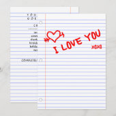 Ik hou van je : laptoppapier kaart (Voorkant / Achterkant)