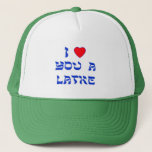Ik hou van je, Latke Trucker Pet<br><div class="desc">Een geweldige Chanoekah cadeau om iemand te vertellen hoeveel je van hen houdt met een spel op woorden met Latke!</div>
