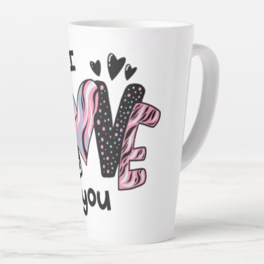 Ik hou van je latte mok (Rechterhoek)