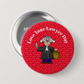 Ik hou van je Lawyer Day British Barrister Button (Voorkant /achterkant)