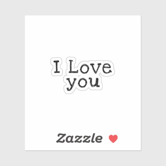 Ik hou van je leuke gezegde Sticker (Vel)