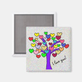 Ik hou van je Leuke Kleurrijke Liefde Harten Paars Magneet (Voorkant / Achterkant)