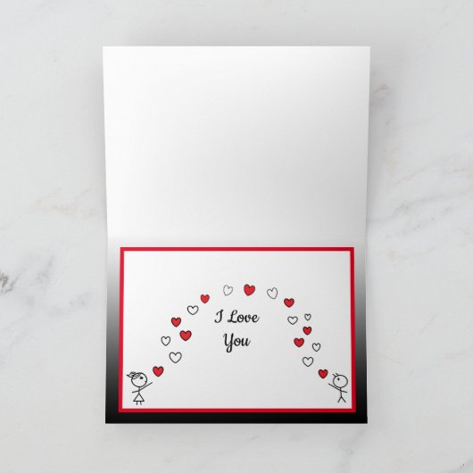 Ik hou van je leuke Valentijnsdag persoonlijke kaa Feestdagen Kaart (Binnen)