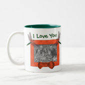 Ik hou van je libellen Persoonlijke foto Tweekleurige Koffiemok (Links)