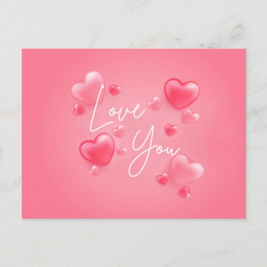 Ik hou van je liefje briefkaart (Voorkant)