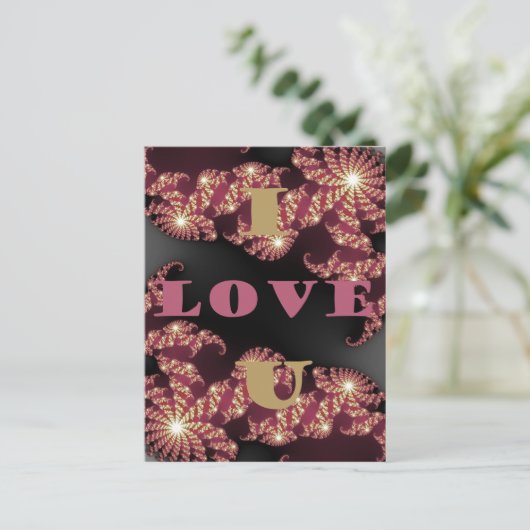 Ik hou van je liefje briefkaart (Staand voorkant)