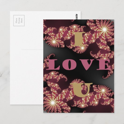 Ik hou van je liefje briefkaart (Voorkant / Achterkant)