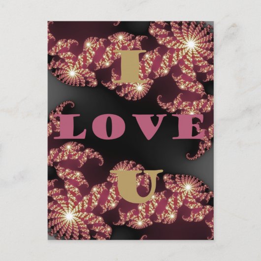 Ik hou van je liefje briefkaart (Voorkant)