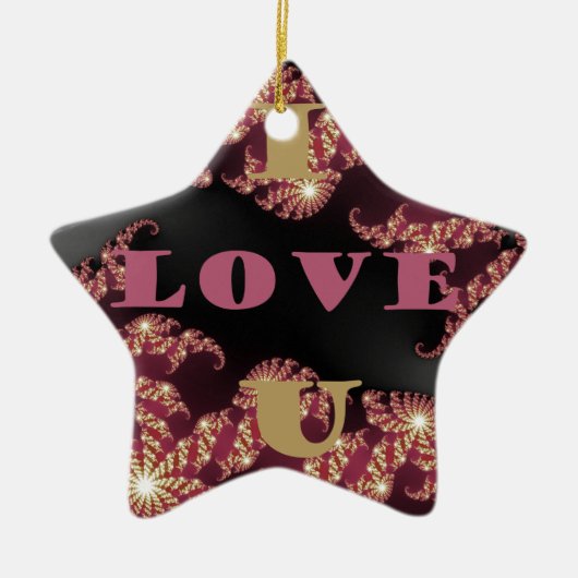 Ik hou van je liefje keramisch ornament (Voorkant)
