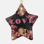Ik hou van je liefje keramisch ornament (Links)