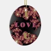 Ik hou van je liefje keramisch ornament (Rechts)