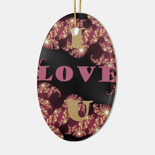 Ik hou van je liefje keramisch ornament (Links)