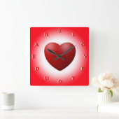 ik hou van je liefje vierkante klok (Huis)