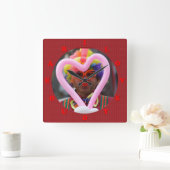 ik hou van je liefje vierkante klok (Huis)