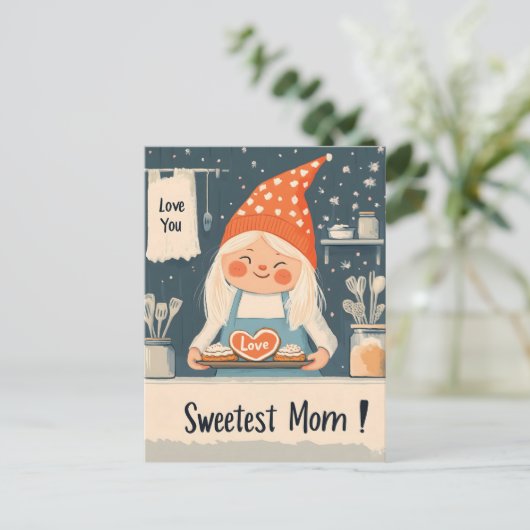 Ik hou van je, liefste mam ontwerp briefkaart (Staand voorkant)