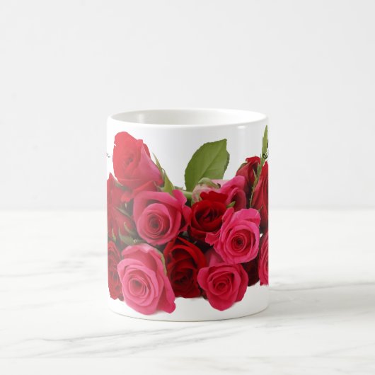 Ik hou van je liefste rode roze rozen koffiemok (Center)