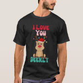 Ik hou van je lieve rendieren Santa Hat T-shirt (Voorkant)