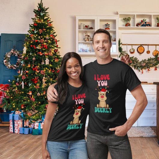 Ik hou van je lieve rendieren Santa Hat T-shirt