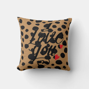 Ik hou van je luipaard die decoratieve Pillow afdr Kussen