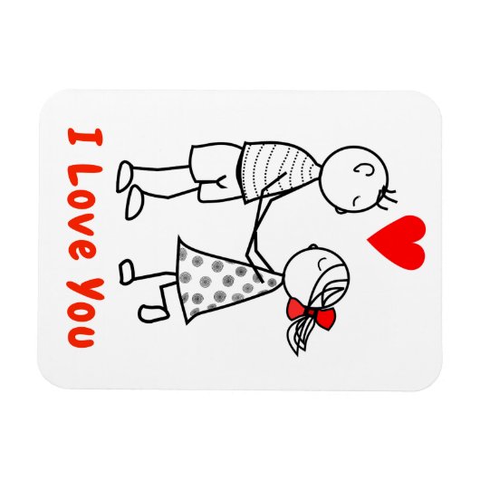 Ik hou van je magneet - Cute Couple (Horizontaal)