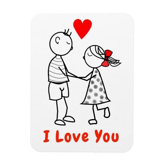 Ik hou van je magneet - Cute Couple (Verticaal)