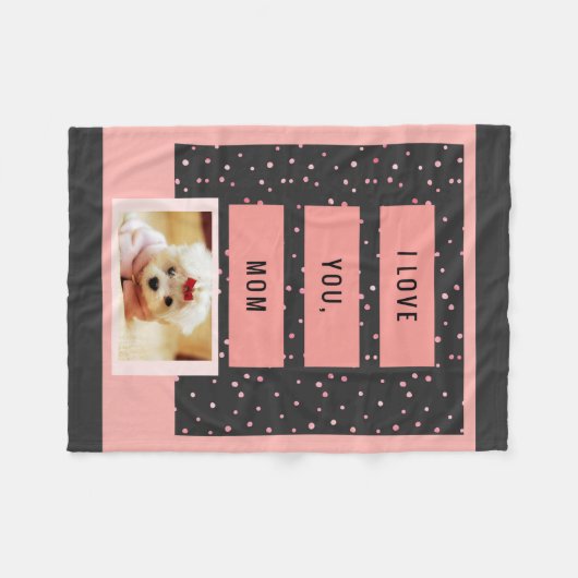 Ik hou van je mam, aangepaste foto fleece deken (Voorkant (Horizontaal))