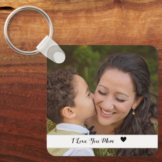 Ik hou van je mam, aangepaste foto sleutelhanger m (Voorkant)