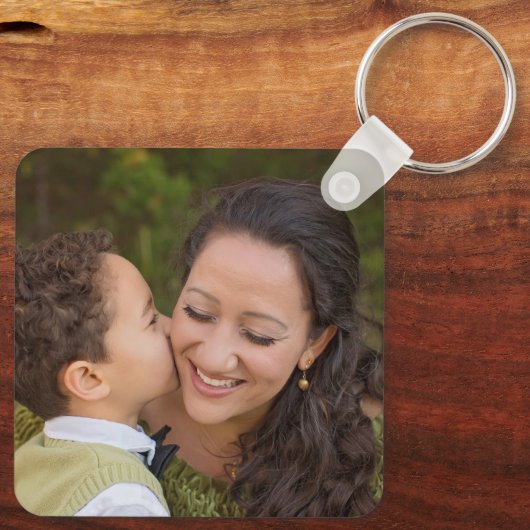 Ik hou van je mam, aangepaste foto sleutelhanger m (Achterkant)