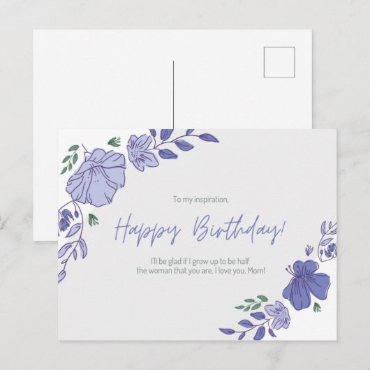 Ik hou van je, mam! Birthday Briefkaart (Voorkant / Achterkant)