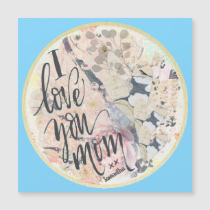 Ik hou van je mam blauwe Waterverf magnetische Kaa