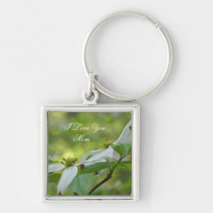 Ik hou van je Mam Dogwood Flower Sleutelhanger
